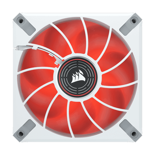 Corsair ML120 LED Elite 120mm Red LED Cabinet Fan (Single Pack - White Frame)